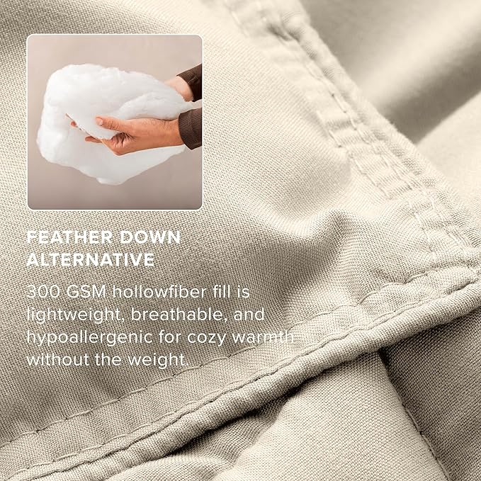 Bare Home Bed-in-A-Bag 5 Piece Comforter & Sheet Set - Twin XL - Goose Down Alternative - Ultra-Soft 1800 Premium Bed Set (Twin XL, Sand/Sand)