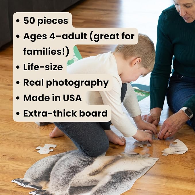 Koala Trivia Puzzle - 50 Piece Life-Size Koala Puzzle with Wildlife Facts on Every Piece | Educational Animal Gift for Kids & Families | Livuzzle
