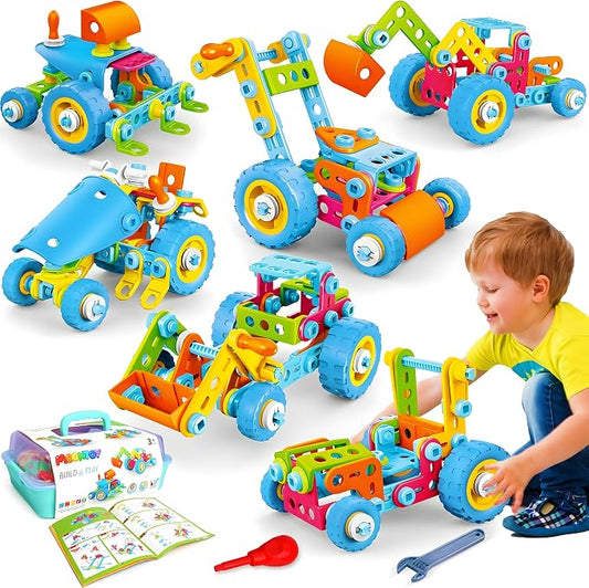 MOONTOY STEM Toys for 3 4 5 6 7 8+ Year Old Boy Birthday Gift, Building Toys for Kid Age 4-8 5-7 6-8 8-12, Preschool Educational Stem Kit Creative Activities for Boys Girls Christmas Idea Gift 118pcs