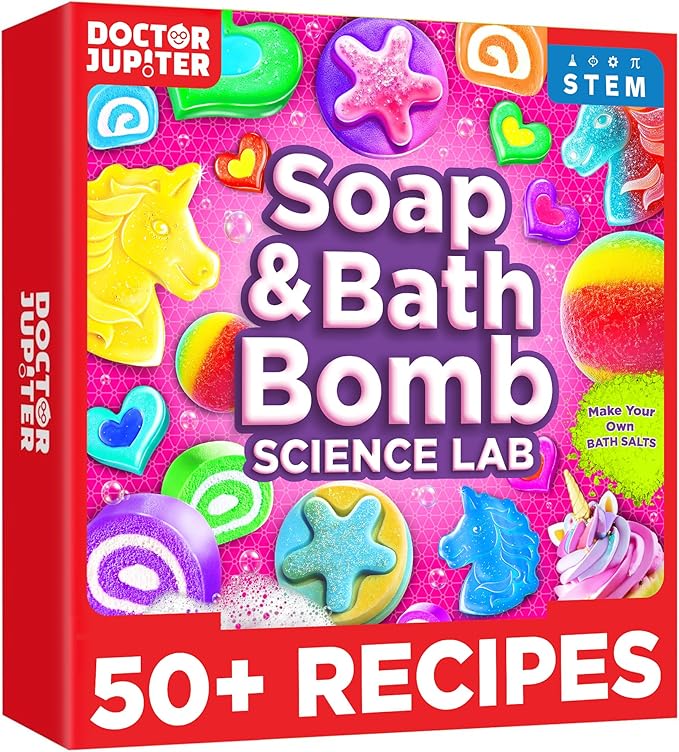 Doctor Jupiter Soap & Bath Bomb Making Kit for Kids, Make Your Own Bath Bombs for Kids Ages 8-12 | DIY Crafts for Girls, Birthday Gift Ideas for 8+ Year Olds