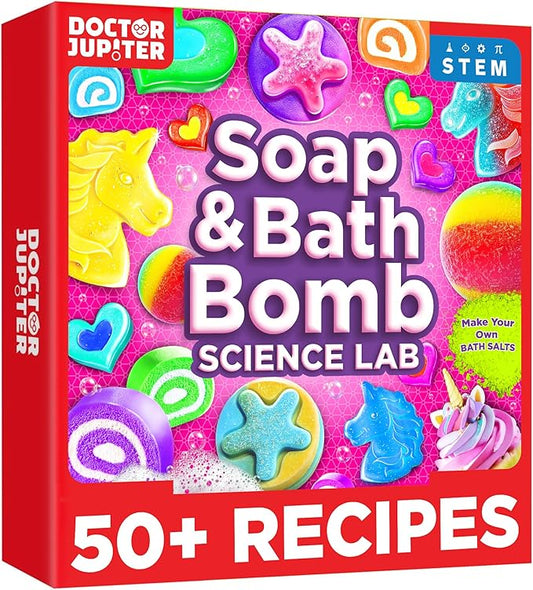 Doctor Jupiter Soap & Bath Bomb Making Kit for Kids, Make Your Own Bath Bombs for Kids Ages 8-12 | DIY Crafts for Girls, Birthday Gift Ideas for 8+ Year Olds