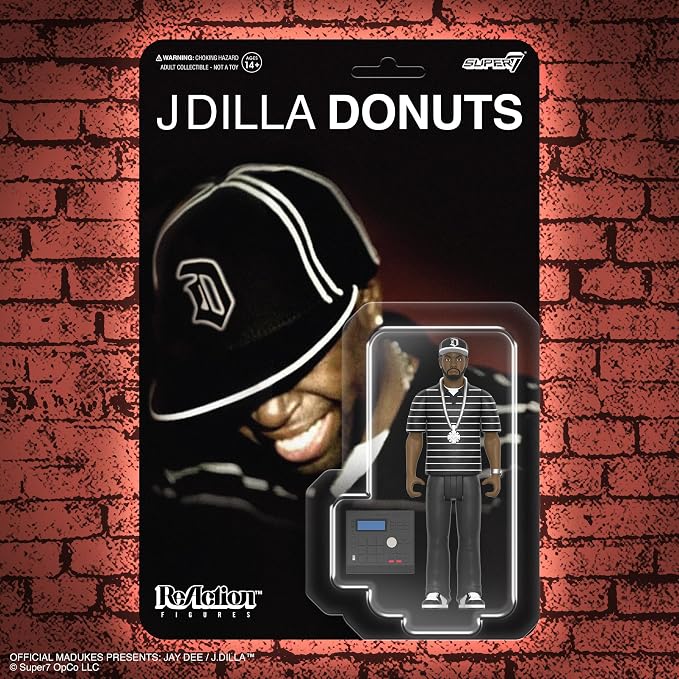 Super7 J Dilla Donuts Album Cover - 3.75" J Dilla Action Figure with Accessories Hip Hop Collectibles and Retro Toys