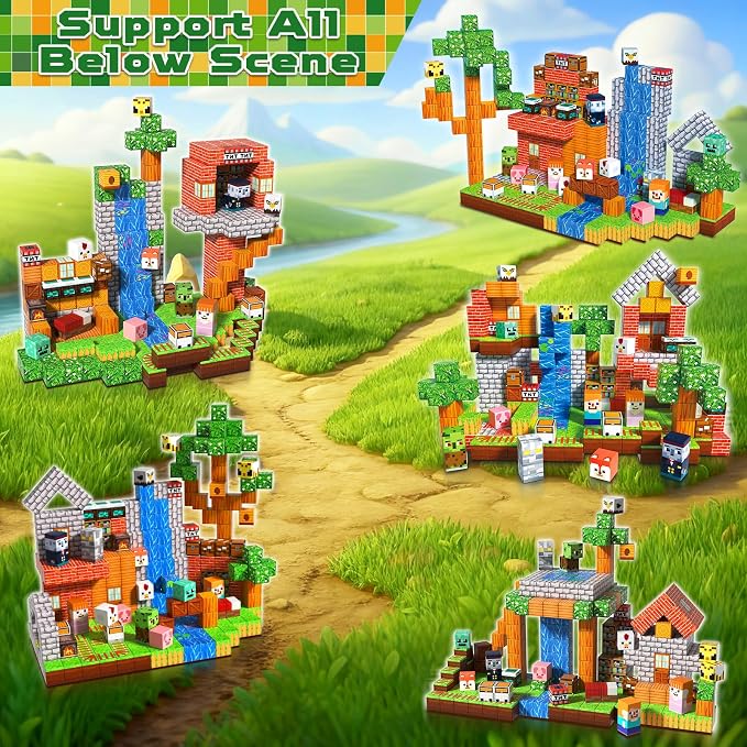 Annexfun 300 PCS Magnetic Blocks - Magnetic Building Blocks, Stacking Magnets for Kids, Sensory Toy for STEM Montessori Sensory Toys for Kids 3+ Boys and Girls Easter Christmas Birthday Gifts