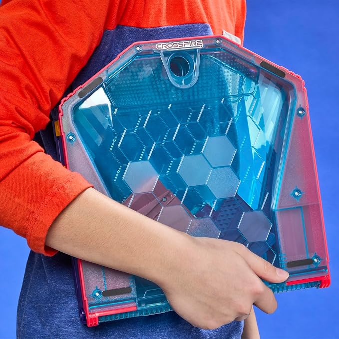 Hasbro Gaming Crossfire Game | Indoor Active Game for Kids and Teens | 2 Blasters, Marbles, Arena | Fun Family Board Games | 2 Players | 10 Mins. | Ages 7+