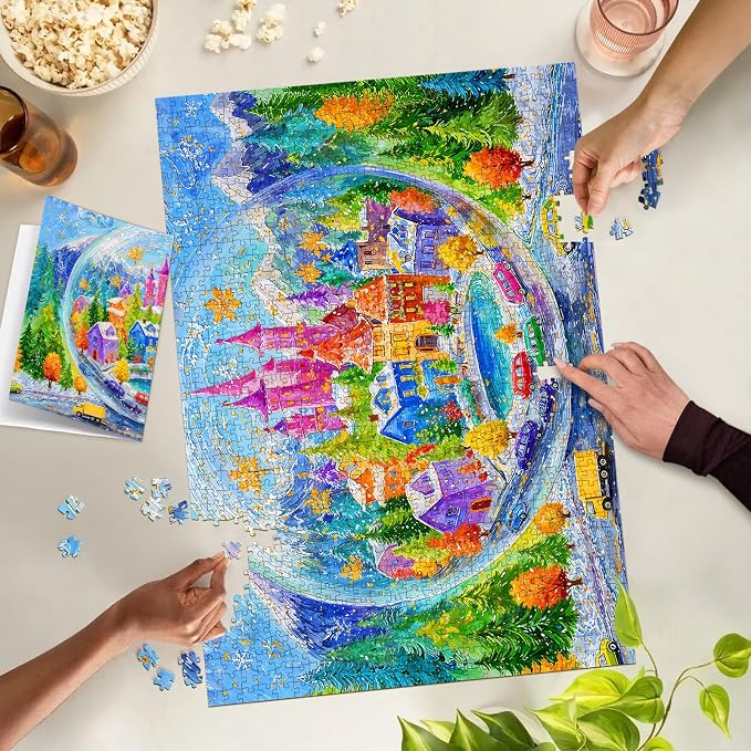 Puzzles for Adults 1000 Pieces, Jigsaw Puzzle for Adults, Fun Challenging Puzzle, Wandering into a Fairy Castle Puzzles Game, Interlock Perfectly No Dust, Gifts for Father's Mother’s Day