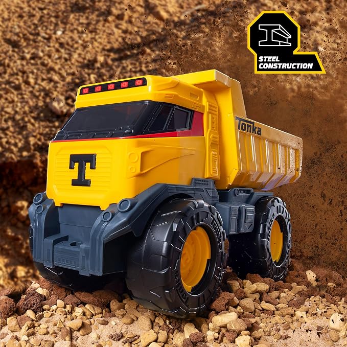 Tonka - Next Gen Mighty Dump Truck - Made with Steel & Sturdy Plastic, Yellow Toy Vehicle, Big Construction Truck, Boys and Girls, Toddlers Ages 3+