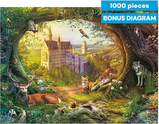 Buffalo Games – 1000 Piece Jigsaw Puzzle - Wild Neuschwanstein - Lars Stewart - Signature Collection Colorful Puzzle for Adults