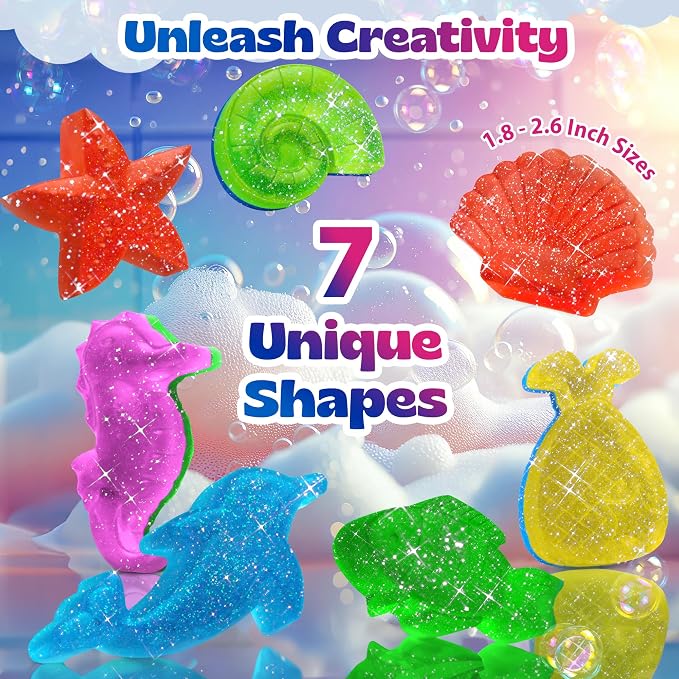 Pinwheel Crafts DIY Soap Making Kit for Kids Ages 5 6 7 8-12+ with Molds, Scents, Dye, Glitter, Foaming Net - Sealife Soap Making Kits for Adults Beginners Great for Science Projects and Crafts
