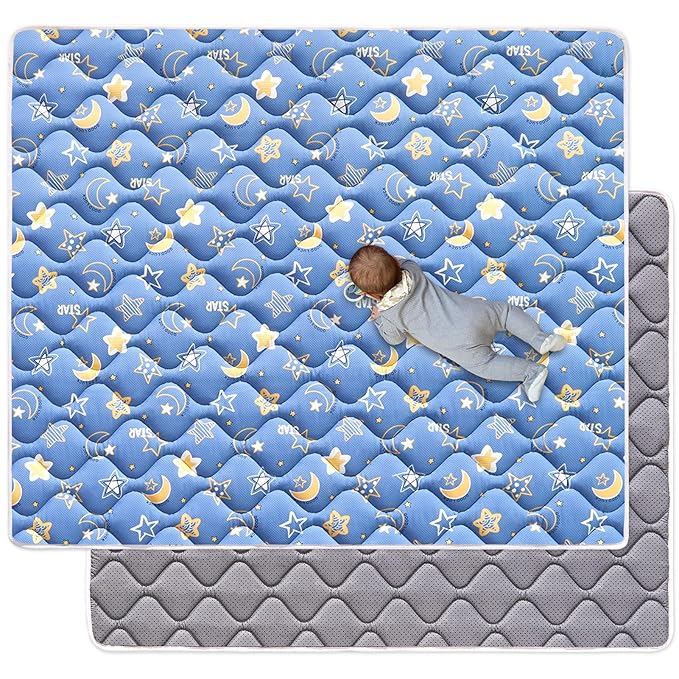 Odorless Premium Foam Baby Play Mat 36" x 36", Soft Microfiber Fabric Crawling Mat for Floor- Comfortable and Hypoallergenic, Non-Slip Cushioned Floor Playpen mat for Infants,Babies,Toddlers