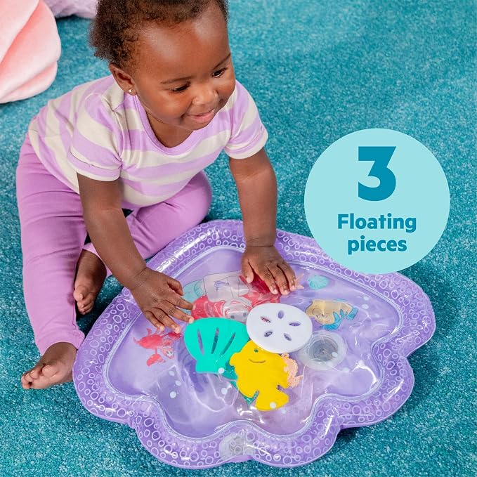 Bright Starts Disney Princess Ariel Water Mat, The Little Mermaid Sea Treasures, Purple, Baby Girl Newborn +