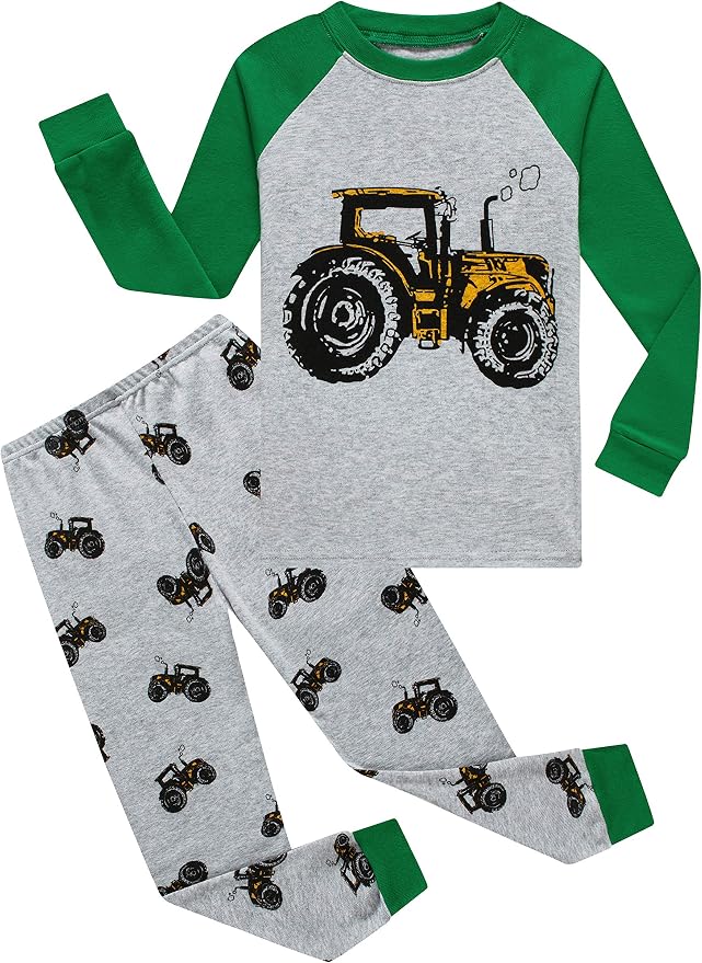 Family Feeling Kids & Toddler Boys Pajamas 2 Piece Pjs Set 100% Cotton Sleepwear