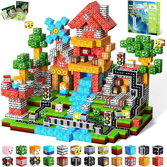 Magnetic Blocks, 100PCS Magnetic Building Blocks, Stacking Magnetic for Kids, Sensory Toy for STEM Constructions Magnetic Blocks for Boys Girls Age 3+, Holiday Birthday Gifts