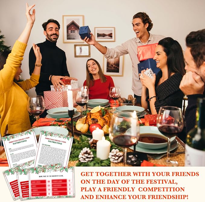 OICPYD Christmas Games for Families, Friendly Feud Game, Holiday Game for Adults Large Group Party, Christmas Party Games - a004