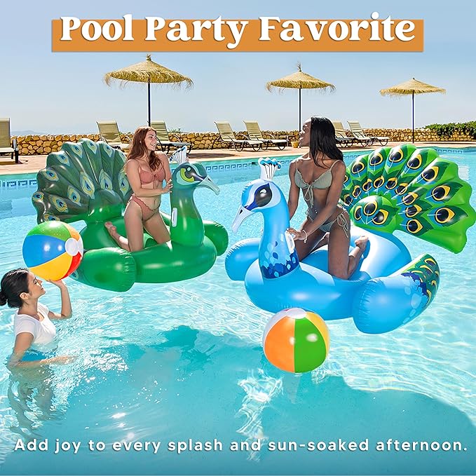 JOYIN 2-Pack 20" Beach Balls - Pool Toys Large Inflatable Beach Ball Swimming Pool Water Games, Classic Rainbow Color Beachball Luau Birthday Decorations Party Supplies Party Favors Gifts