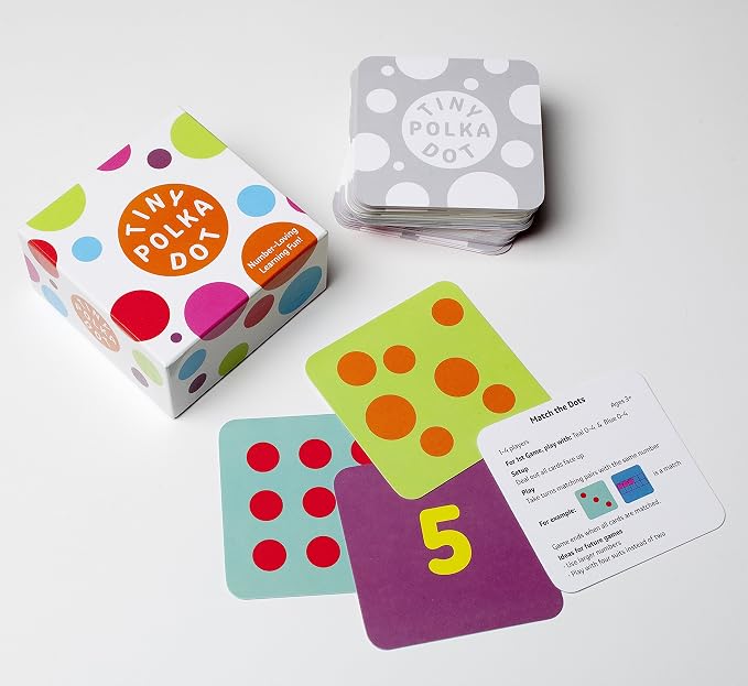 Tiny Polka Dot - the Math-Enriched Card Deck for Kids Ages 3–8 | Includes 16 Games that Playfully Teach Counting, Arithmetic & Logic | Early Math Learning Game for 1-6 Players