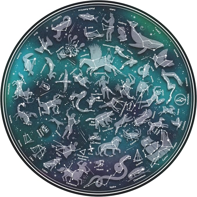 Ridley's Games: Map of The Stars 1000-Piece Jigsaw Puzzle |Perfect for Astrology/Astronomy Lovers with Over 30-Unique Constillations | Perfect Room Décor Once Completed | Storage Tube Included