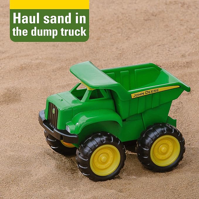 TOMY John Deere Vehicle Set - Includes Dump Truck and Tractor Toy with Loader for Sandbox - Kids Outdoor and Construction Toys - 6 Inches - 2 Count- Ages 18 Months and Up