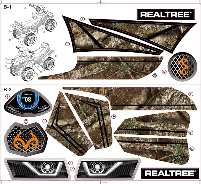 Best Ride On Cars Realtree Officially Licensed Black Quad Push Car for Toddlers 18–36 Months | Foot-to-Floor Ride-On with Horn Sounds, Under-Seat Storage & 4-Wheel Design | Safe Indoor/Outdoor Fun