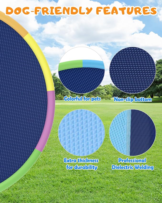 Instraella Splash Pad, 16FT Extra Large Sprinkler Play Mat for Dogs & Kids, 0.55mm Thickened Outdoor Water Toys, Foldable Summer Splash Mat for Toddlers, Children and Pets