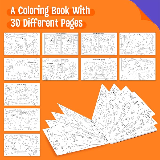 SpriteGru Coloring Activity Book, 30 Dry-Erase Pages Animals to Color, Fun & Creative Coloring Pages for Toddlers, Kids, Teens, Adults, Reusable Activity Pad for Road Trip, Travel, at Home
