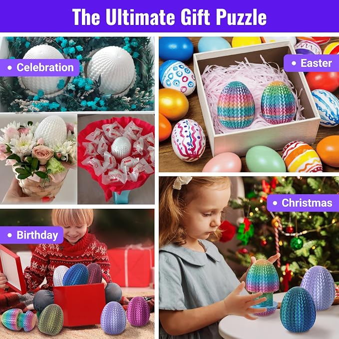 Maze Egg Money Puzzle Gift Box: Available in 4 Unique Internal Designs - Secret Cash Holder & Surprise Gift Container for Easter, Birthday, Wedding - Fun Brain Teaser Toy for Kids & Adults