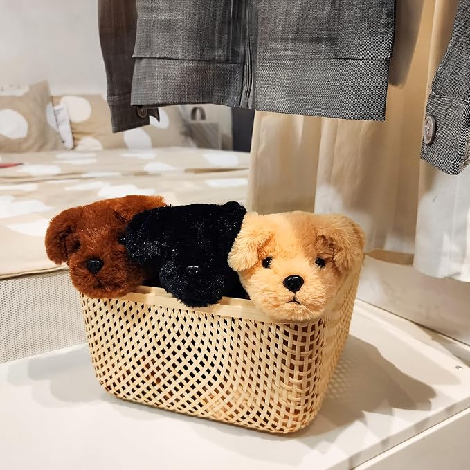 WEIGEDU Small Retrievers Labs Labrador Puppy Dog Stuffed Animals Plush Toys for Kids Boys Girls Birthday Bedtime Easter, 7.9" Black