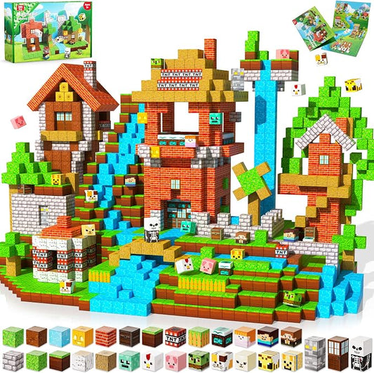 300 PCS Magnetic Blocks - Magnetic Building Blocks Cubes, Magnet Toys for Kids Age 3+, Toy Building Set for Kids, Magnets Stacking Construction Easter Birthday Gifts for Boys Girls Age 4-8, 8-12
