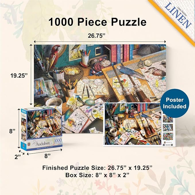 MasterPieces 1000 Piece Wildlife Jigsaw Puzzle for Adults - Creative Birding Art - 19.25"x26.75" - National Audubon Society Officially Licensed
