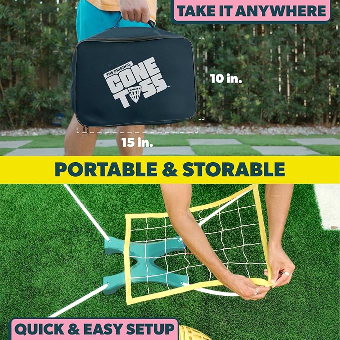 The Original Cone Toss Outdoor Target Tossing Outdoor Game - A New Twist on Cornhole and Bean Bag Toss Games | Perfect for Family, Friends, BBQs, & Tailgates | Fun for All, Adults & Children Ages 8+