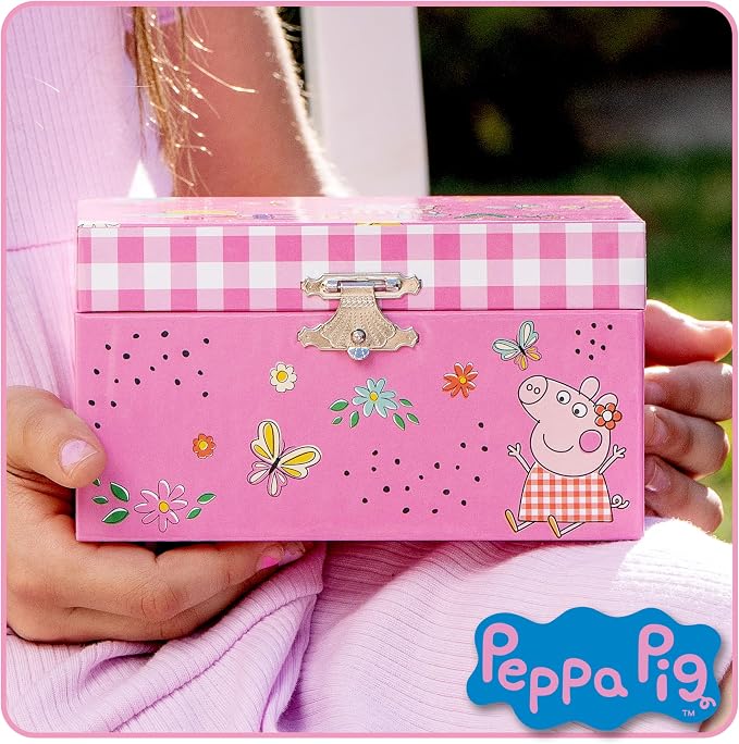 Peppa Pig Jewelry Box for Girls Musical Jewelry Box with Spinning Figurine, Peppa Pig Toys for Kids Ages 3-5 Plays Peppa Pig Theme Song