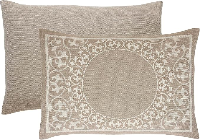 Superior Cotton Blend Bedspread Set, Includes 1 Tailored Bedspread and 2 Matching Pillow Shams, Lightweight Blanket, Bedding Decor, Jacquard Vintage Floral Mandala, Lyron Collection, Queen, Taupe