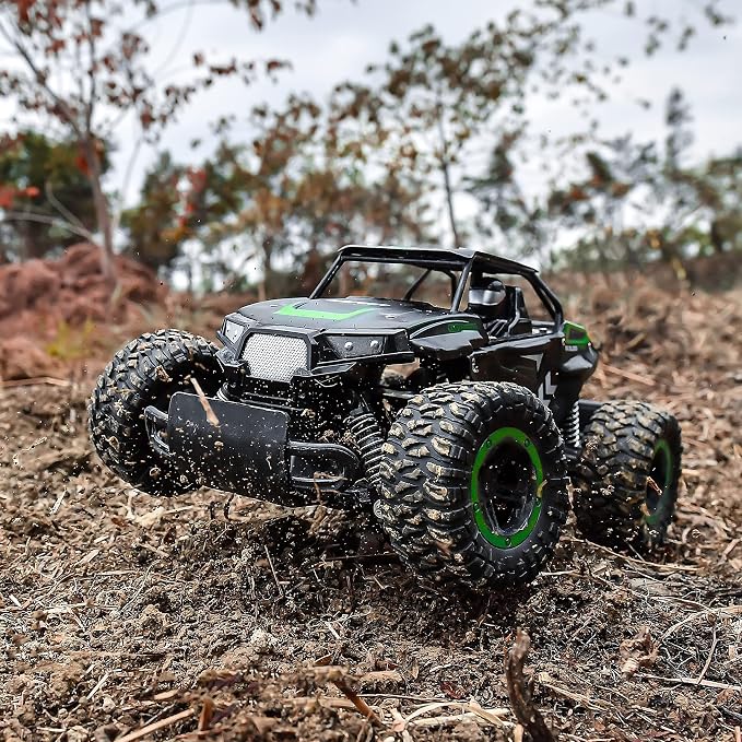 BEZGAR TB142 Remote Control Car - 1:14 Scale RC Cars, 20 Km/h 2WD All-Terrains Electric Off-Road Vehicle Truck Crawler Toy with Two Rechargeable Batteries for Boys Kids and Adults