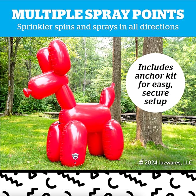 Giant Inflatable Balloon Dog Sprinkler, Fun Summer Backyard Water Game & Splash Toy for Kids, 6 Feet Tall