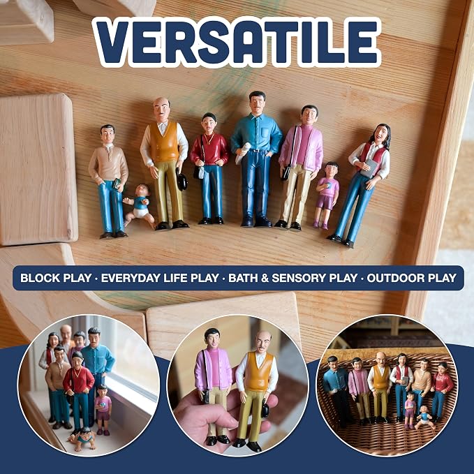 Creative Minds Marvel Education Hispanic Family Toy Figure Set for Kids Ages 3+, Set of 8 Inclusive and Diverse Dollhouse Toy Figurines, Multicolor