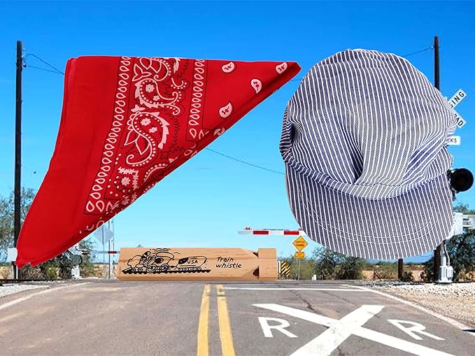 Children's Train Conductor Dress Up Kit - Hat, Whistle, and Bandana