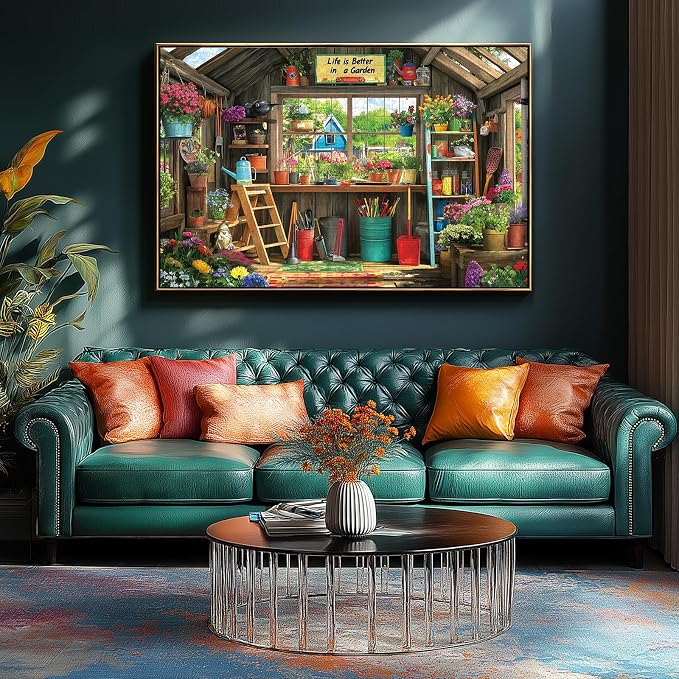 Puzzles for Adults 1000 Pieces, Charming Potting Shed - Garden Shed Jigsaw Puzzle for Family Decoration, Gifts, Party Game, Finished Size 27.5" x 19.7"