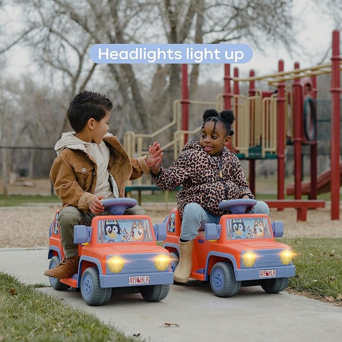 Bluey - Ride On Toy for Kids, LED Headlights, Music and Horn
