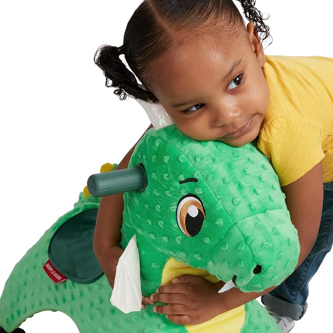Radio Flyer Jade the Magical Touch Dragon Ride On, Ages 1-3, Interactive Lights & Sounds, Horns Light Up Riding, EZ-Glide 360-degree Wheels, Easy Grip Handles, Soft Plush Face, Toddler Ride On Toys