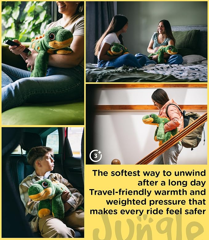 Weighted Dinosaur Stuffed Animal 5lb - Calming Plush with Removable Microwavable & Freezable Heat Pack - Unscented Sensory Toy for Kids & Adults - Soft Dino Companion for Relaxation & Comfort