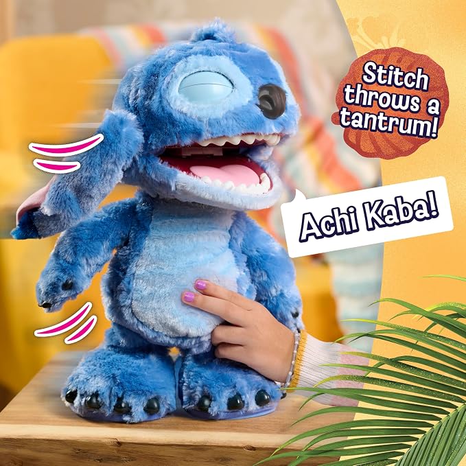 Disney Stitch Ultimate Stitch Interactive 17" Plush Toy, 100+ Sounds & Reactions, Inspired by Disney’s Live-Action Lilo & Stitch Film, New Movie Toy for Fans, Girls, Boys, Kids 3+ by Just Play