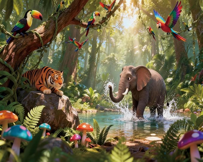 100 Pieces Puzzles for Kids Ages 4-8, Elephant Educational Kids 100 Piece Puzzle, Children Jigsaw Puzzles Kids Puzzles, Educational Learning Puzzle Toys for Girls and Boys