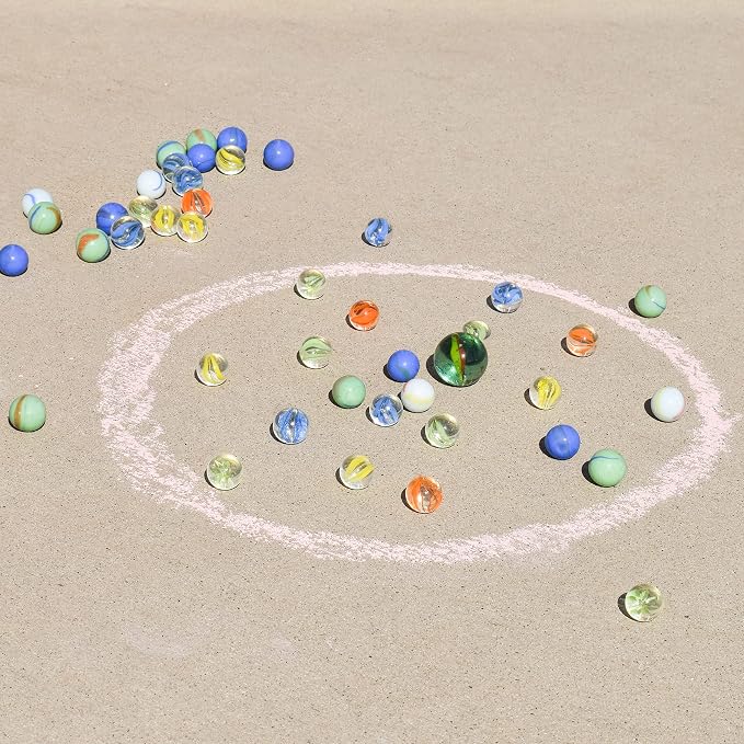 Sunny Days Entertainment TOYMENDOUS 50 Piece Marbles - Colorful Glass Marble for Kids Games | 49 Player Marbles and 1 Shooter