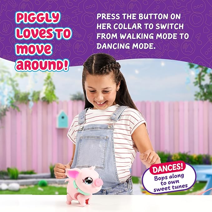 Little Live Pets My Pet Piggly The Toy Pig, Interactive Walking Pig Toy with 25+ Sounds and Detachable Leash, Pigs Toys for Kids of Ages 5+