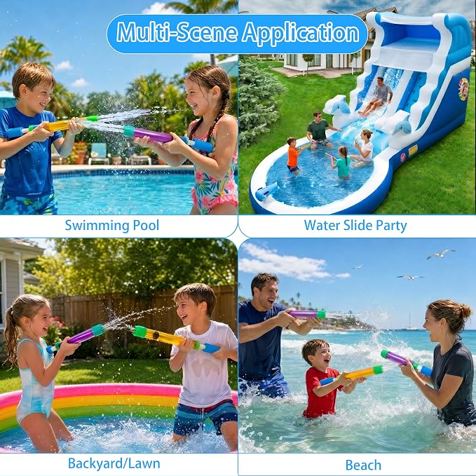 Water Gun Blasters for Kids & Adults: 18 Pack Bulk Water Squirter for Outdoor Swimming Pool Party, Backyard, Summer Beach, 12.6 Inch Water Shooter Toy Gift for Water Slide, Water Fighting Game