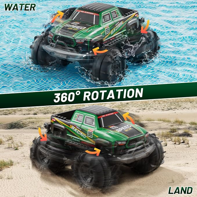 PEADUCK Remote Control Car for Kids Ages 6-12, All-Terrain RC Truck with Spray & Light, 360° Flips, 2.4GHz, Remote Control Monster Truck Off-Road RC Cars for Kids Boys Age 3 4 5 6 7 8 9 10 11 12