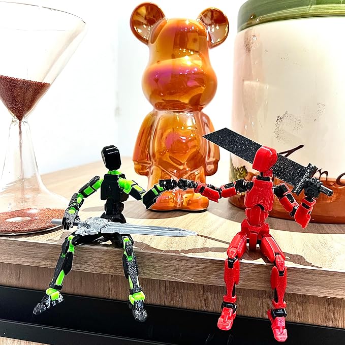 (Assembly Completed) 2 Packs Titan13 Action Figure Set, Dummy 13 3D Printed ActionFigure Toy Gifts for Kids, Robot 13 Action Figure Full Body Mechanical Doll Christmas Birthday Gift for Boys Girls