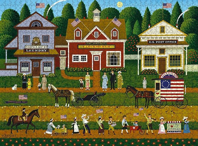 Buffalo Games Charles Wysocki Young Patriots 1000 Piece Jigsaw Puzzle - 26.75 x 19.75 in, Ages 14 & Up - Puzzles for Adults 1000 Pieces - Full-Color Poster - Recycled Board