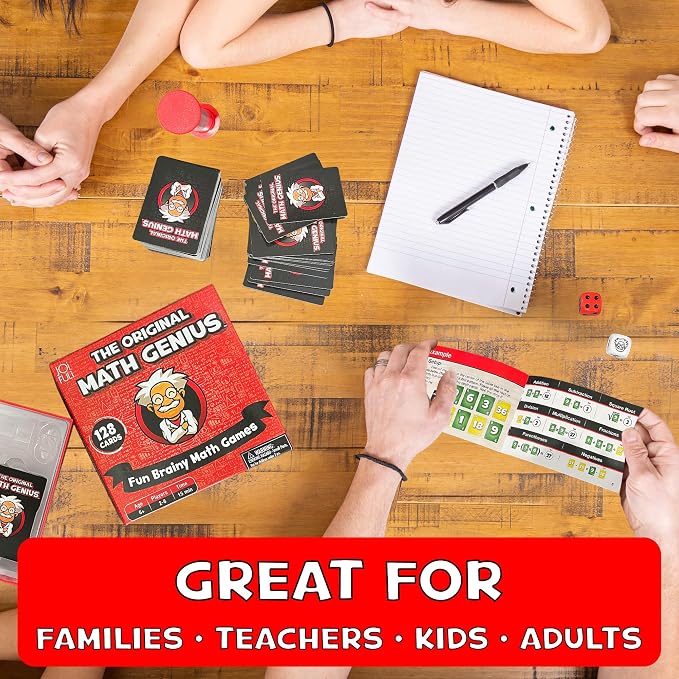 JOiFuli The Original Math Genius Card Game: an Educational Game of Addition, Subtraction, Multiplication, and Division for Ages 6 Years and Up