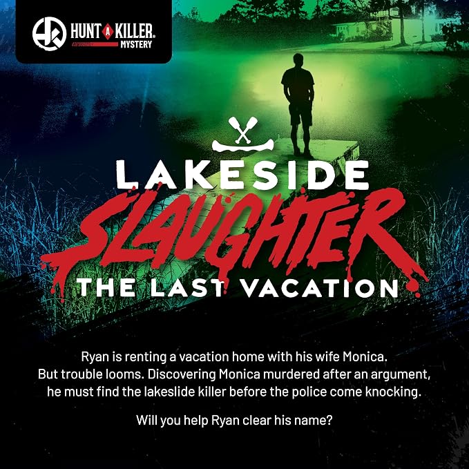 Hunt A Killer: Lakeside Slaughter, Immersive Murder Mystery Game, Interactive Crime Solving Experience, 90–120 Min Playtime, Ages 14+, Gifts for Mom
