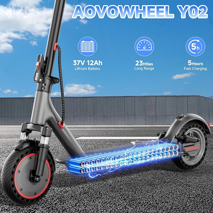 Aovowheel Electric Scooter for Adults, Folding E Scooter with 350W/500W Motor 16/24 Mph Top Speed, Max 19-23 Miles Long Range, 8.5''/10''/14''Tires Commuting Scooters with Dual Brakes System, APP